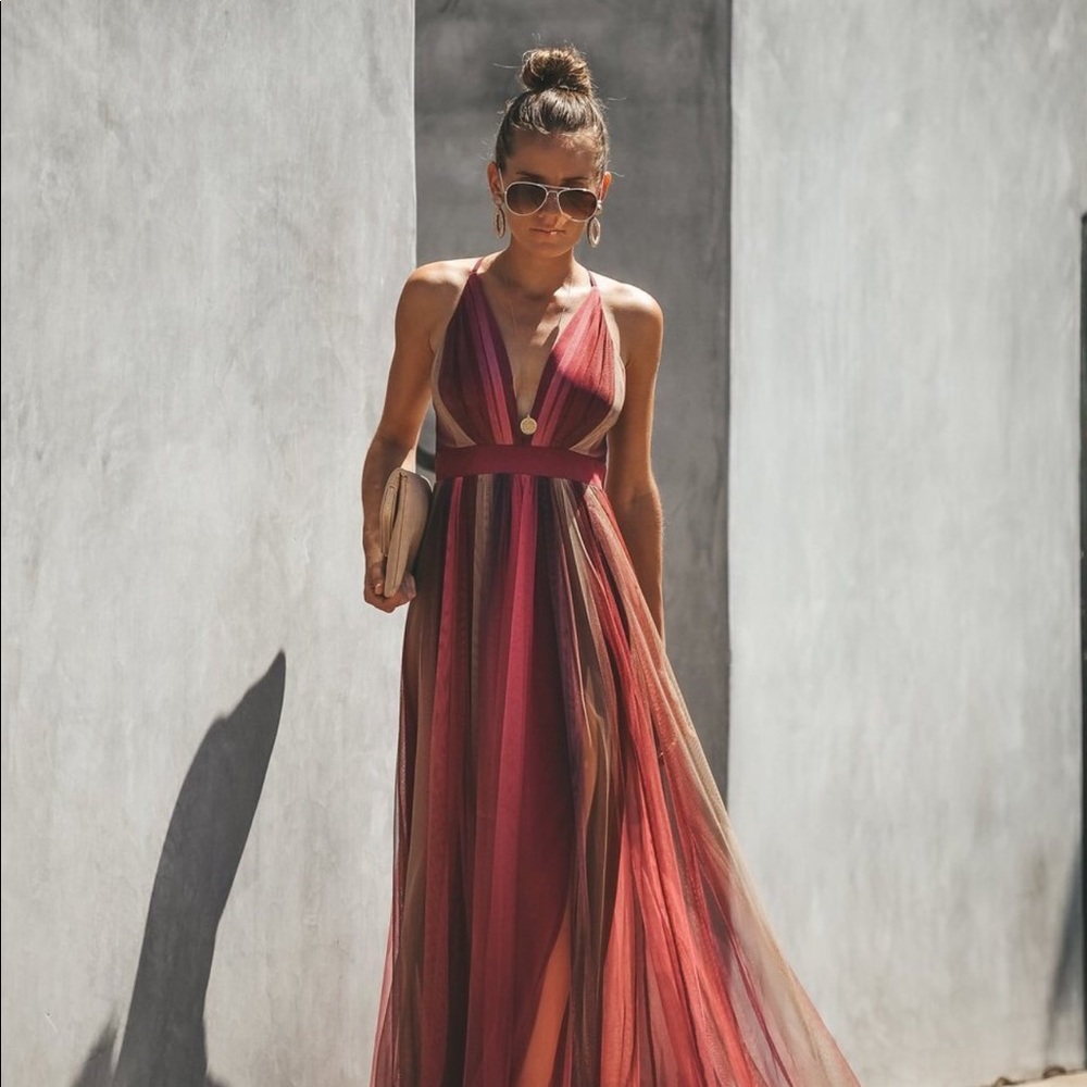 Long striped maxi